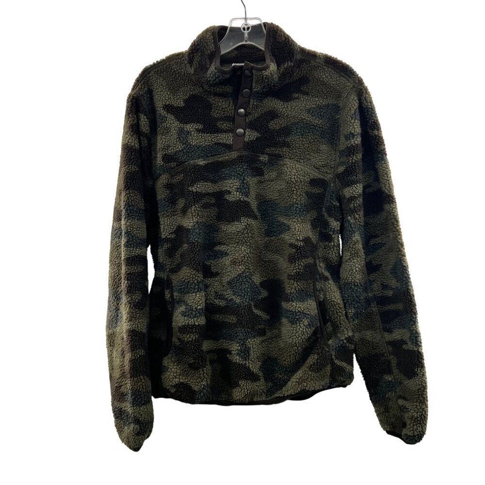 Alpine Sherpa Women's Camouflage Pullover Mock Neck Green Size Small